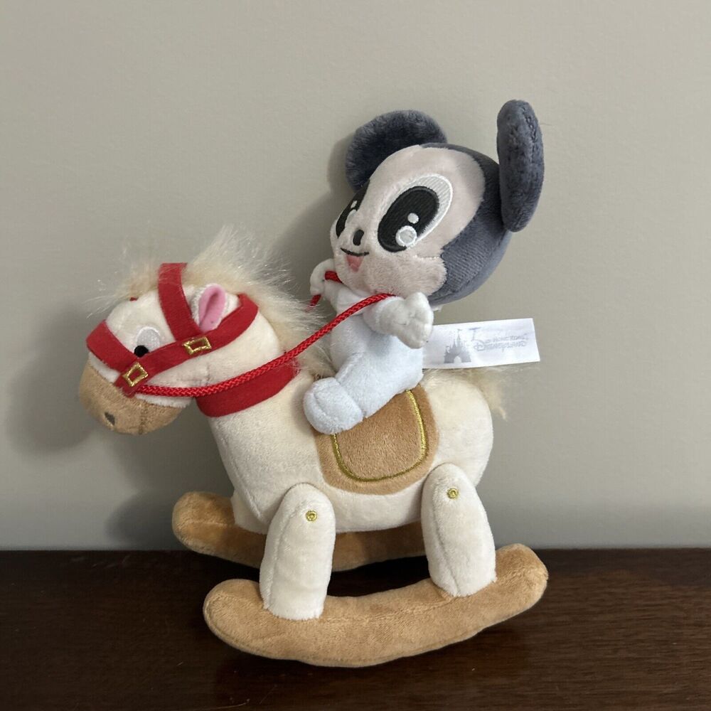 Baby Mickey Mouse on Rocking Horse Plush Toy Hong Kong Disneyland